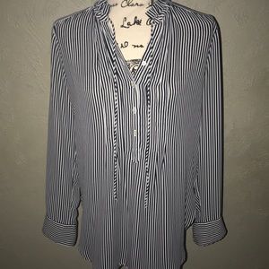 Ruffle tie neck tunic blouse by loft